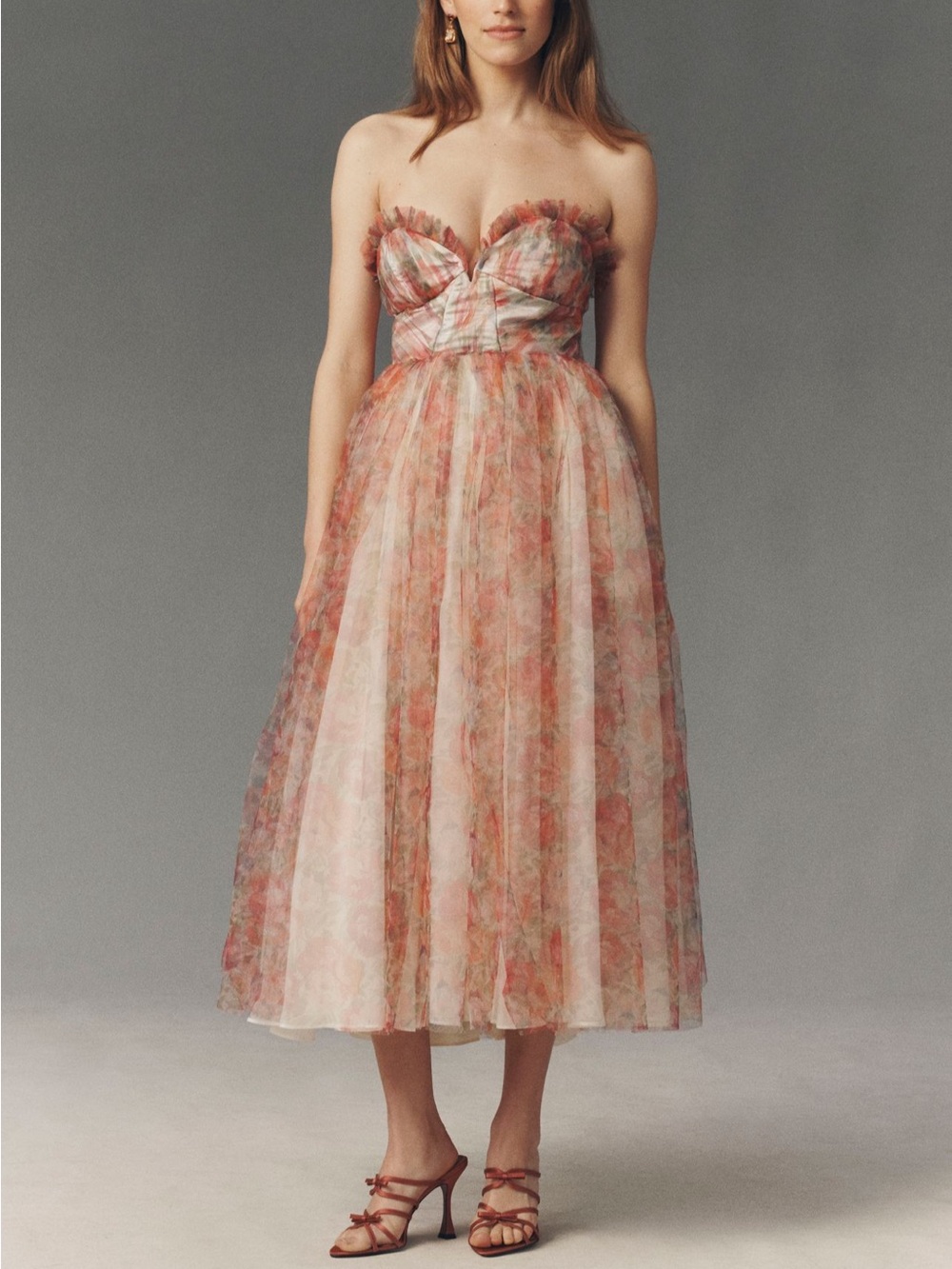 Anthropologie BHLDN Audrey Tulle Strapless Fit-and-Flare Maxi Dress Sz 4 NWT